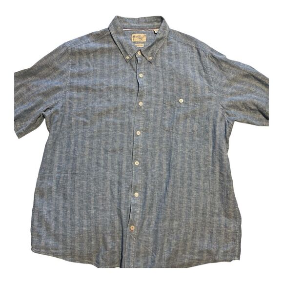 Weatherproof Vintage Men's XXL Washable  Linen Shirt Button‎ Down Short Sleeve - Picture 1 of 6
